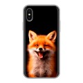 Дизайнерский силиконовый чехол для Iphone x10 Лиса