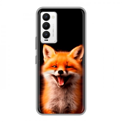 Дизайнерский силиконовый с усиленными углами чехол для Tecno Camon 18 Лиса