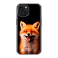Дизайнерский силиконовый чехол для Iphone 15 Лиса