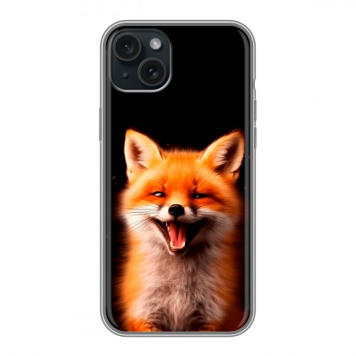 Дизайнерский силиконовый чехол для Iphone 15 Plus Лиса