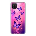 Дизайнерский силиконовый с усиленными углами чехол для Samsung Galaxy A12 Бабочки