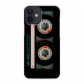 Дизайнерский силиконовый с усиленными углами чехол для Iphone 12 Mini Кассета