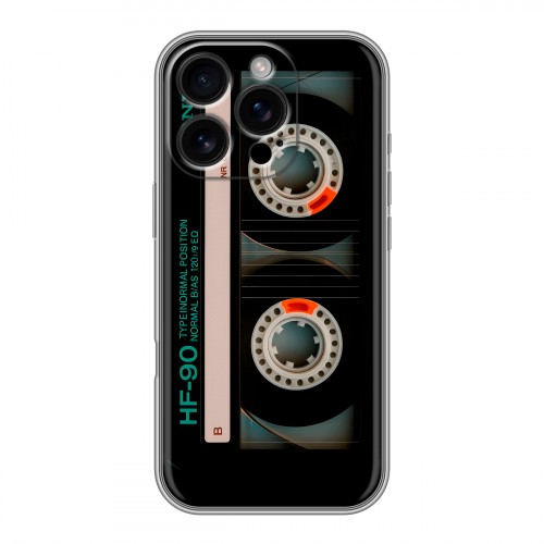 Дизайнерский силиконовый чехол для Iphone 16 Pro Кассета