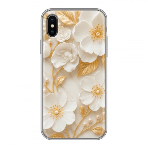 Дизайнерский силиконовый чехол для Iphone x10 Цветы