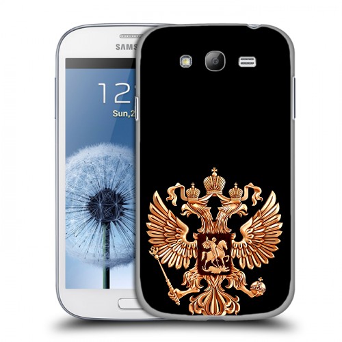 Дизайнерский пластиковый чехол для Samsung Galaxy Grand Герб России золотой