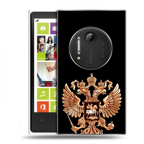 Дизайнерский силиконовый чехол для Nokia Lumia 1020 Герб России золотой