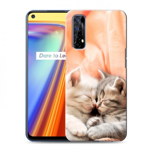 Дизайнерский силиконовый чехол для Realme 7 Котята