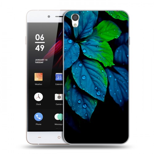 Дизайнерский пластиковый чехол для OnePlus X Листья и роса