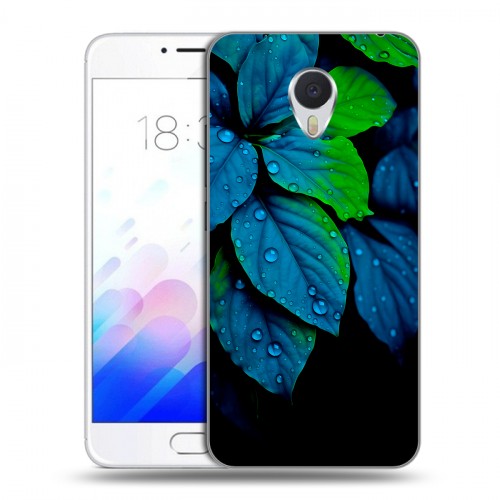 Дизайнерский пластиковый чехол для Meizu M3E Листья и роса