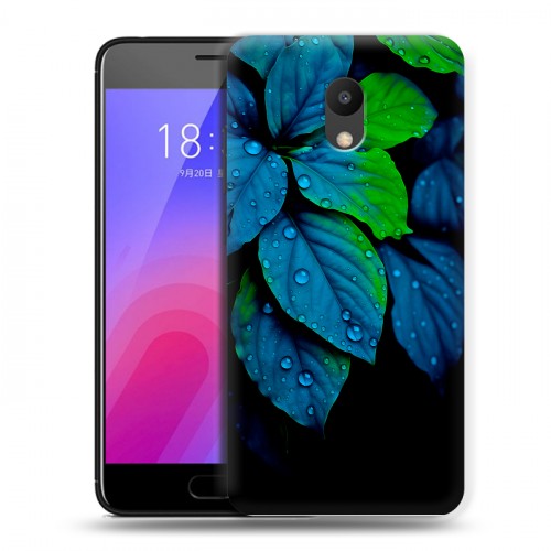 Дизайнерский пластиковый чехол для Meizu M6 Листья и роса