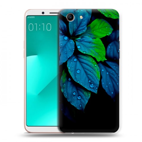 Дизайнерский пластиковый чехол для OPPO A83 Листья и роса