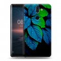 Дизайнерский силиконовый чехол для Nokia 8 Sirocco Листья и роса