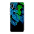 Дизайнерский силиконовый чехол для Huawei P20 Lite Листья и роса