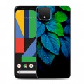 Дизайнерский пластиковый чехол для Google Pixel 4 Листья и роса