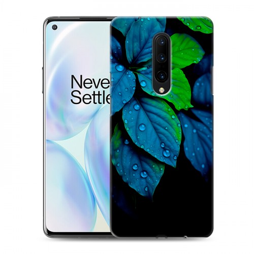 Дизайнерский пластиковый чехол для OnePlus 8 Листья и роса