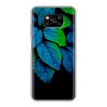 Дизайнерский пластиковый чехол для Xiaomi Poco X3 Листья и роса