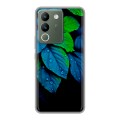 Дизайнерский силиконовый чехол для Vivo V29e Листья и роса