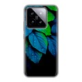 Дизайнерский силиконовый чехол для Xiaomi 14 Листья и роса