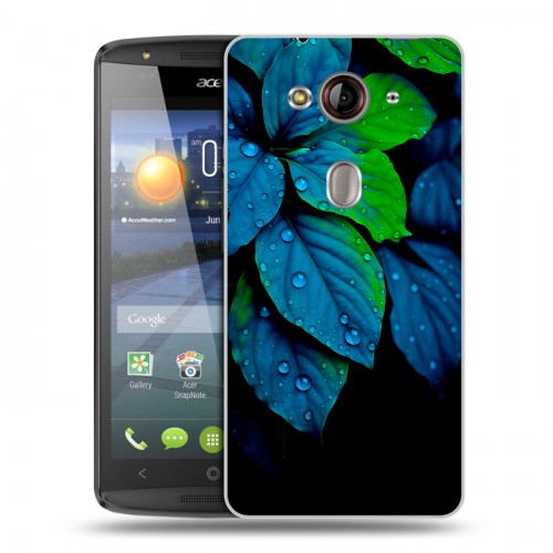 Дизайнерский пластиковый чехол для Acer Liquid E3 Листья и роса