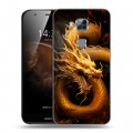 Дизайнерский пластиковый чехол для Huawei G8 Золотой дракон