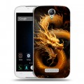 Дизайнерский силиконовый чехол для Doogee X6 Золотой дракон
