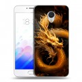 Дизайнерский пластиковый чехол для Meizu M3E Золотой дракон
