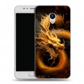 Дизайнерский пластиковый чехол для Meizu M5s Золотой дракон