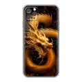 Дизайнерский силиконовый чехол для Iphone 11 Pro Золотой дракон