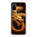 Дизайнерский силиконовый чехол для OPPO A53 Золотой дракон