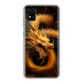 Дизайнерский силиконовый чехол для ZTE Blade A31 Золотой дракон