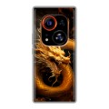 Дизайнерский силиконовый чехол для Tecno Phantom X2 Pro Золотой дракон
