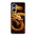 Дизайнерский силиконовый чехол для Vivo Y03 Золотой дракон