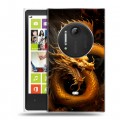 Дизайнерский силиконовый чехол для Nokia Lumia 1020 Золотой дракон
