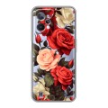 Полупрозрачный дизайнерский силиконовый чехол для Realme C31 Розы