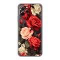 Полупрозрачный дизайнерский пластиковый чехол для Huawei Nova Y61 Розы