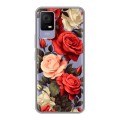 Полупрозрачный дизайнерский пластиковый чехол для TCL 405 Розы