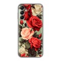 Полупрозрачный дизайнерский пластиковый чехол для Samsung Galaxy A14 Розы