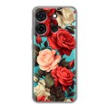 Полупрозрачный дизайнерский силиконовый чехол для Infinix Smart 7 Розы