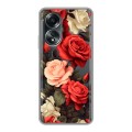 Полупрозрачный дизайнерский пластиковый чехол для OPPO A58 4G Розы