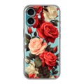 Полупрозрачный дизайнерский пластиковый чехол для Iphone 16 Plus Розы