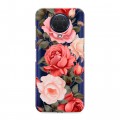 Полупрозрачный дизайнерский силиконовый с усиленными углами чехол для Nokia G20 Розы