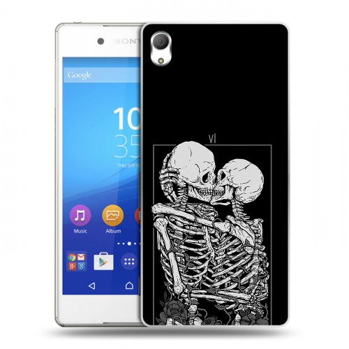 Дизайнерский пластиковый чехол для Sony Xperia Z3+ Поцелуй скелетов