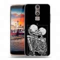 Дизайнерский пластиковый чехол для ZTE Axon Mini Поцелуй скелетов