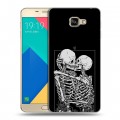 Дизайнерский силиконовый чехол для Samsung Galaxy A9 Поцелуй скелетов