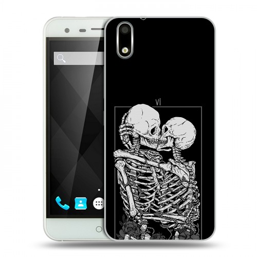 Дизайнерский пластиковый чехол для Ulefone Paris Поцелуй скелетов