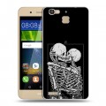 Дизайнерский пластиковый чехол для Huawei GR3 Поцелуй скелетов