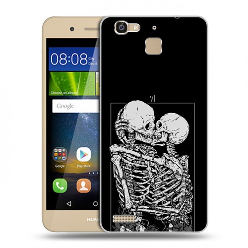Дизайнерский пластиковый чехол для Huawei GR3 Поцелуй скелетов