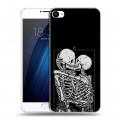 Дизайнерский пластиковый чехол для Meizu U20 Поцелуй скелетов
