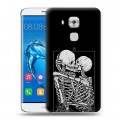 Дизайнерский пластиковый чехол для Huawei Nova Plus Поцелуй скелетов