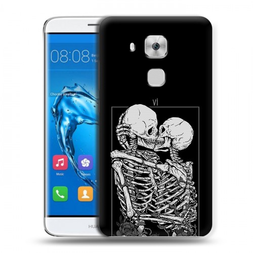 Дизайнерский пластиковый чехол для Huawei Nova Plus Поцелуй скелетов